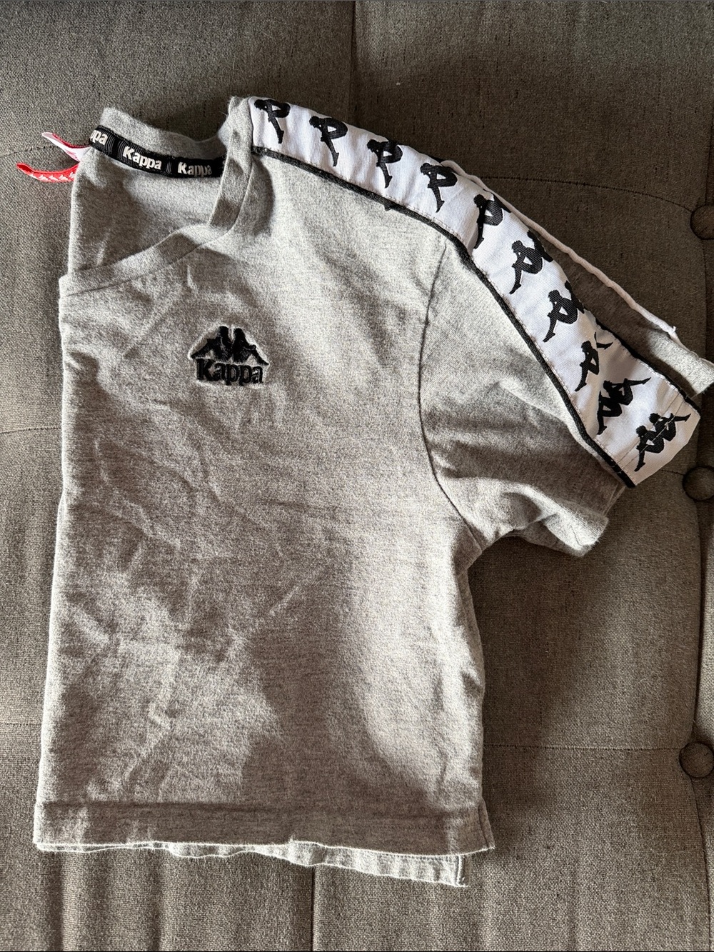 Kappa Heather Gray Tee with Black Logo Tape